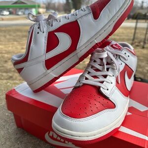 Nike Red & White Low-Top Sneakers